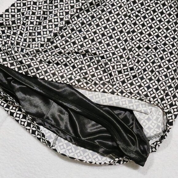 Robert Louis Black & White Wrap Dress – Geometric Print, Stretch – Size M - Picture 7 of 13